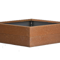 Bloembak Modulair 28cm. Corten Leverbaar in diverse maten.