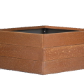 Bloembak Modulair 42cm. Corten,  Leverbaar in diverse maten.