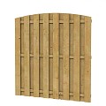 Grenen geschaafd plankenscherm 18-planks 15 mm, 179x164/179 cm, verticaal toog, groen geïmpregneerd