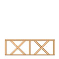 Hekwerk met kruis douglas type B, 228.5x73 cm, onbehandeld