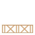 Hekwerk met kruis douglas type C, 278.5x73 cm, onbehandeld