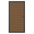 Newtechwood co-extrusie composiet deur in aluminium frame, horizontaal, 100x195 cm, teak.