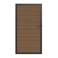 Newtechwood co-extrusie composiet deur in aluminium frame, horizontaal triple, 100x195 cm, teak.