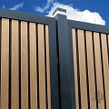 Composiet schutting Stripes Oak and Black 180x180cm.