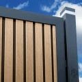 Composiet schutting Stripes Oak and Black 180x180cm.