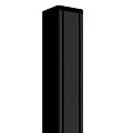 Aluminium paal Stripes Zwart incl. kapjes 6,8x6,8x272cm.
