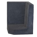 L-Hoekelement Zwart 50x40x40cm