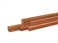 Azobe Hardhouten paal geschaafd met V-groef, gepunt 8.5x8.5x200 cm