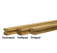 Grenen sleufpaal 8.8x8.8x270 cm, t.b.v. 28 mm profielplanken, tussenpaal, groen geïmpregneerd
