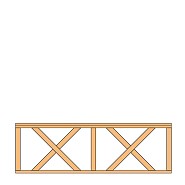Hekwerk met kruis douglas type B, 228.5x73 cm, onbehandeld