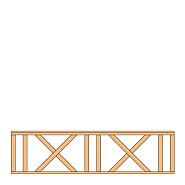Hekwerk met kruis douglas type C, 278.5x73 cm, onbehandeld
