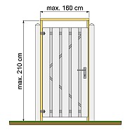 Douglas tuindeur kozijn max. 160x210cm.