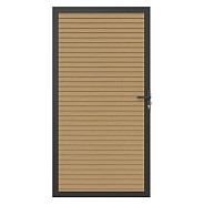 Newtechwood co-extrusie composiet deur in aluminium frame, horizontaal triple, 100x195 cm, red cedar.