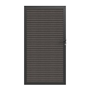 Newtechwood co-extrusie composiet deur in aluminium frame, horizontaal triple, 100x195 cm, silver gray.