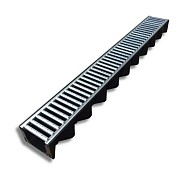 ACO Hexaline Lijngoot verzinkt, onderbak zwart kunststof 100x7,8