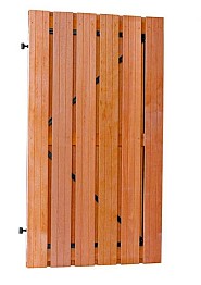 Tuindeur Hardhout recht verticaal op zwart verstelbaar stalen frame 100x180 cm