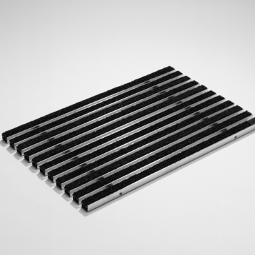 ACO Mat met tapijtstroken, 60x40 aluminium + tapijt, antraciet