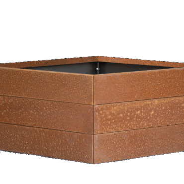 Bloembak Modulair 42cm. Corten,  Leverbaar in diverse maten.