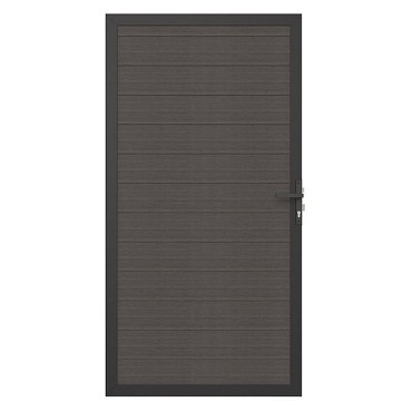 Newtechwood co-extrusie composiet deur in aluminium frame, horizontaal, 100x195 cm, silver gray.