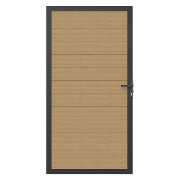 Newtechwood co-extrusie composiet deur in aluminium frame, horizontaal, 100x195 cm, red cedar.