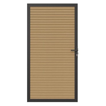 Newtechwood co-extrusie composiet deur in aluminium frame, horizontaal triple, 100x195 cm, red cedar.