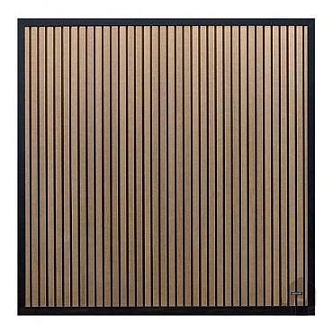 Composiet schutting Stripes Oak and Black 180x180cm.