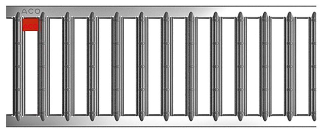 ACO Euroline roostergoot 100x9,7 RVS Sleufrooster