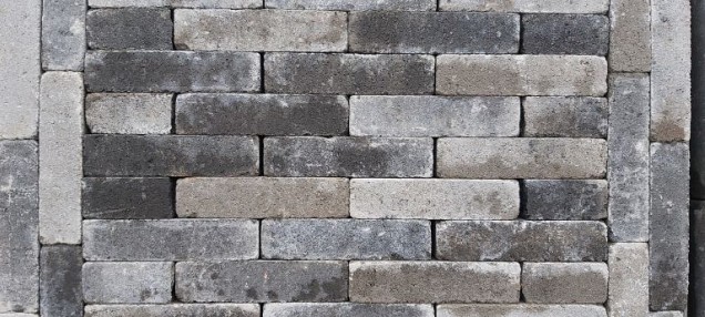 Aanbieding Trommelstenen Grijs-Zwart WF 5x20x7,3cm.