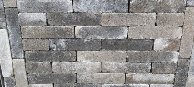 Aanbieding Trommelstenen Grijs-Zwart WF 5x20x7,3cm.