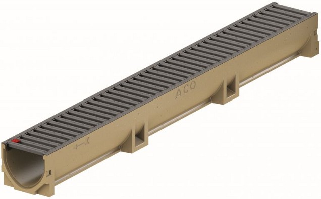 ACO Euroline roostergoot 100x9,7 verzinkt sleufrooster antraciet