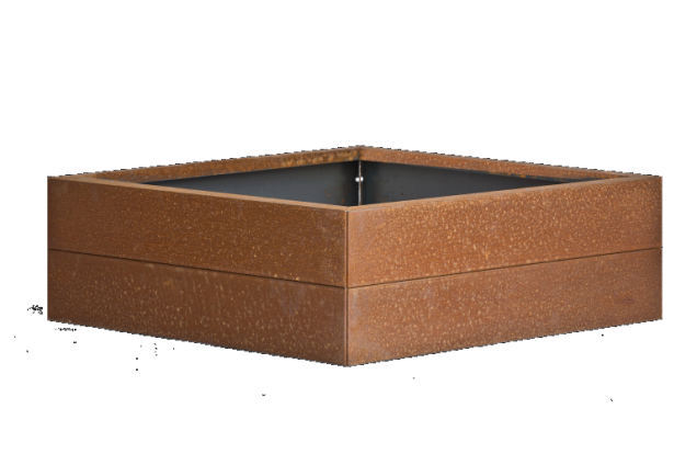 Bloembak Modulair 28cm. Corten Leverbaar in diverse maten.