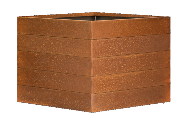 Bloembak Modulair 70cm. Corten Leverbaar in diverse maten.