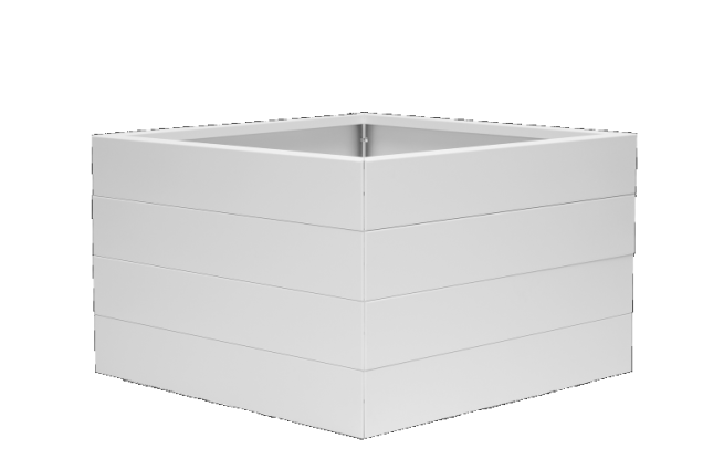 Bloembak Modulair 56cm. Wit,  Leverbaar in diverse maten.