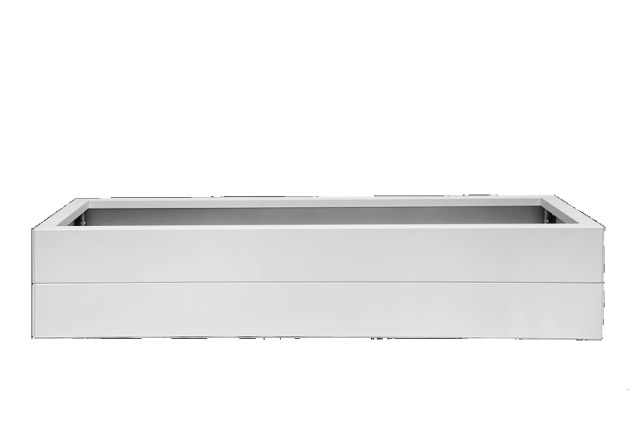 Bloembak Modulair 28cm. Wit Leverbaar in diverse maten.