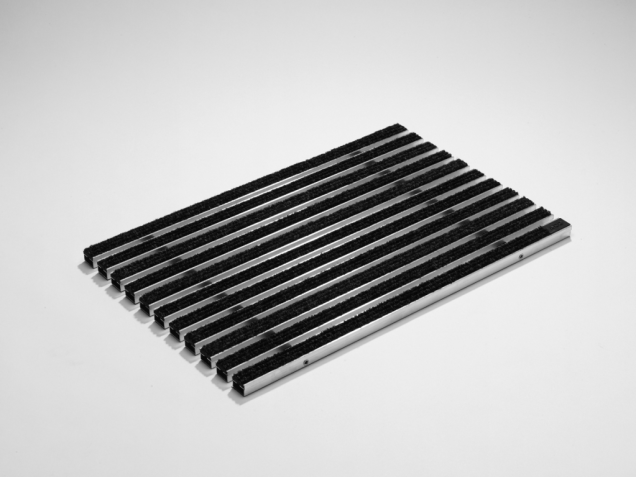ACO Mat met tapijtstroken, 100x50 aluminium + tapijt, antraciet