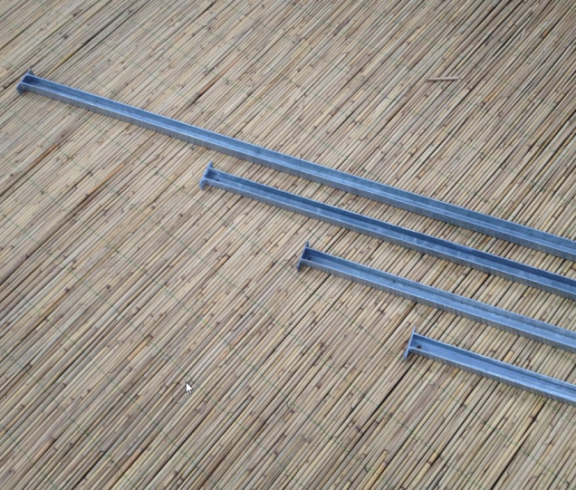 U-profiel tbv bamboemat 180cm gegalv