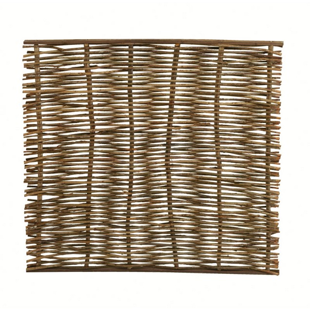 Wilgentenenscherm grof, boven- en onderkant voorzien van latten, 180x180 cm