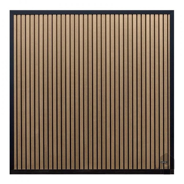 Composiet schutting Stripes Oak and Black 180x180cm.