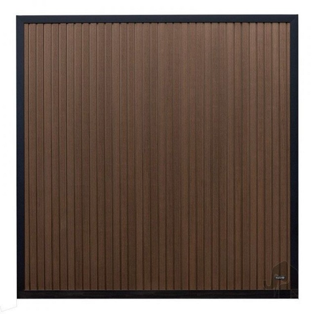Composiet schutting Stripes Natural Dark Brown 180x180cm.