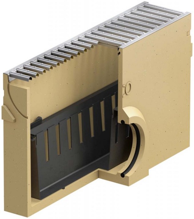 ACO Euroline vuilvanger L=500mm, incl. emmer en vz.st. rooster