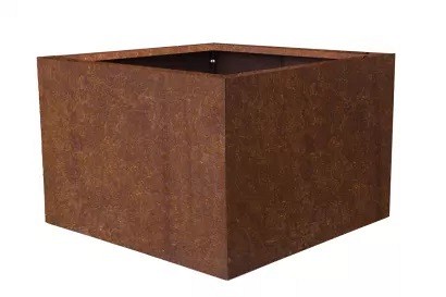 Bloembak Cortenstaal 90x90x60cm.