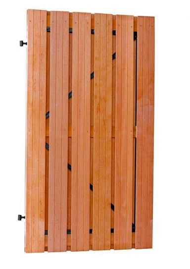 Tuindeur Hardhout recht verticaal op zwart verstelbaar stalen frame 100x180 cm